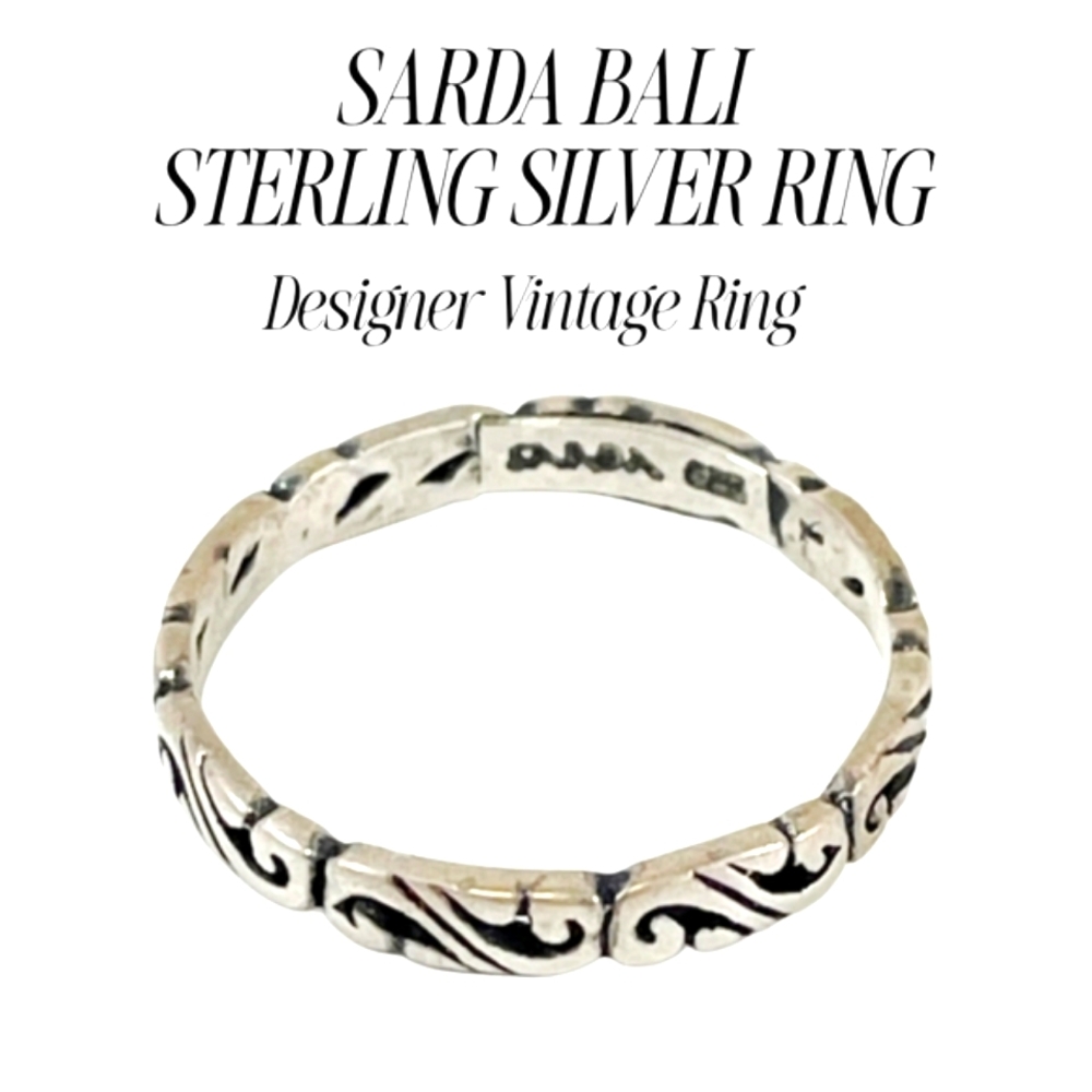 SARDA Designer STERLING SILVER 925 RING 2.0G Bali Style Silver Band Ring